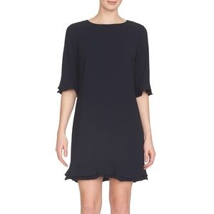 CeCe Kate Ruffle Hem Dress Navy Blue Size 4